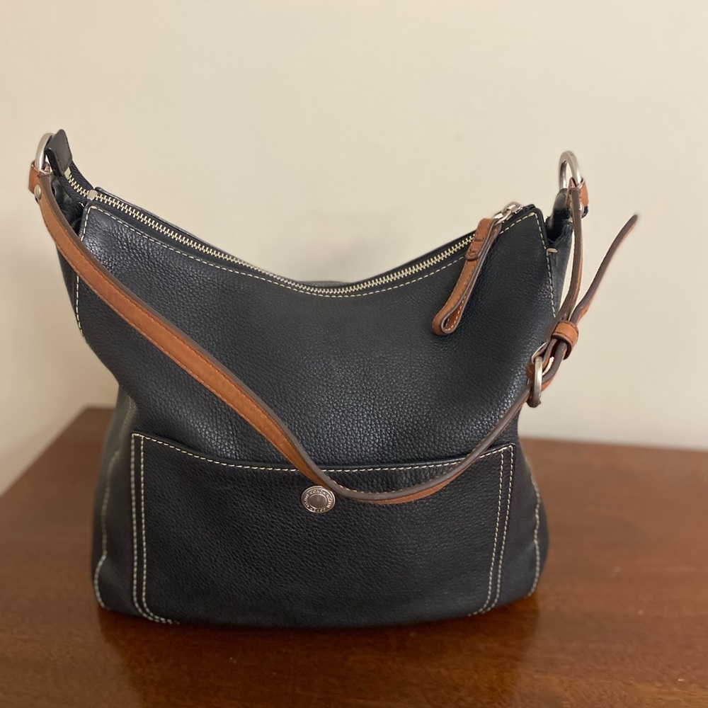 Coach Black and brown leather shoulder bag